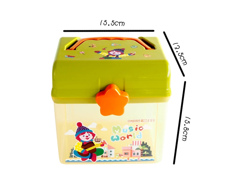 Niedlichen Cartoon Kinder Doppel Schichten Lagerung Box Tragbare Kunststoff Spielzeug Kinder Geburtstag Geschenk Kreide Snack Gebäude Block Organizer – Detail 2