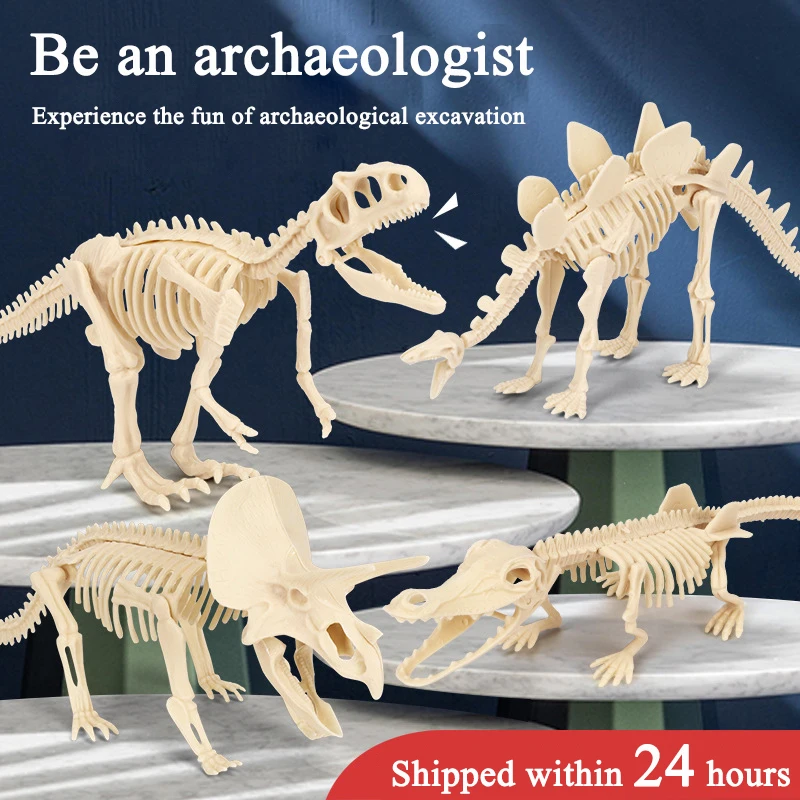 Dinosaur fossil archaeological excavation toy manual diy work skeleton model children dig treasure 5 boy 3D puzzle