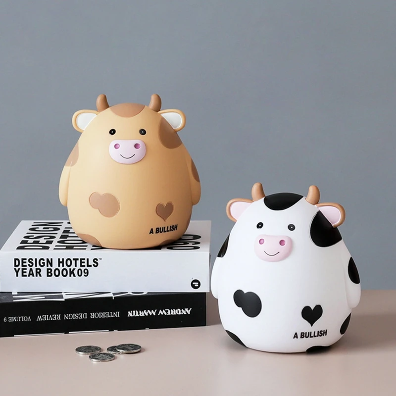 Cartoon Cute Cow Animal Shaped Piggy Bank Money Box Large Savings Box Birthday Children Gifts Toys Crafts Coins Box Home Decor