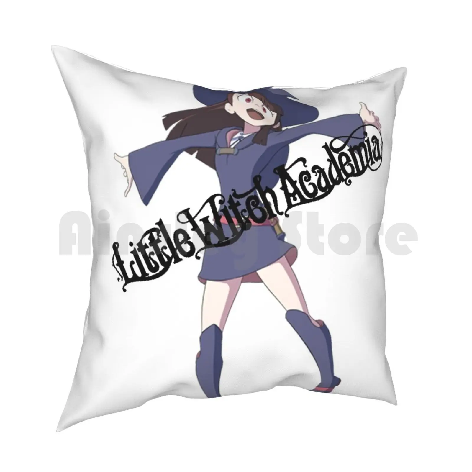 Akko Lwa Pillow Case Printed Home Soft Throw Pillow Little Witch Academia Logo Akko Little Witch Witchy Academia Netflix