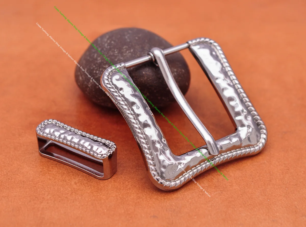 Boucle de ceinture avec anneau pour sangle de ceinture 1 ", ensemble de 2 pièces en argent scintillant de qualité Western Cowboy Rodeo Ranger