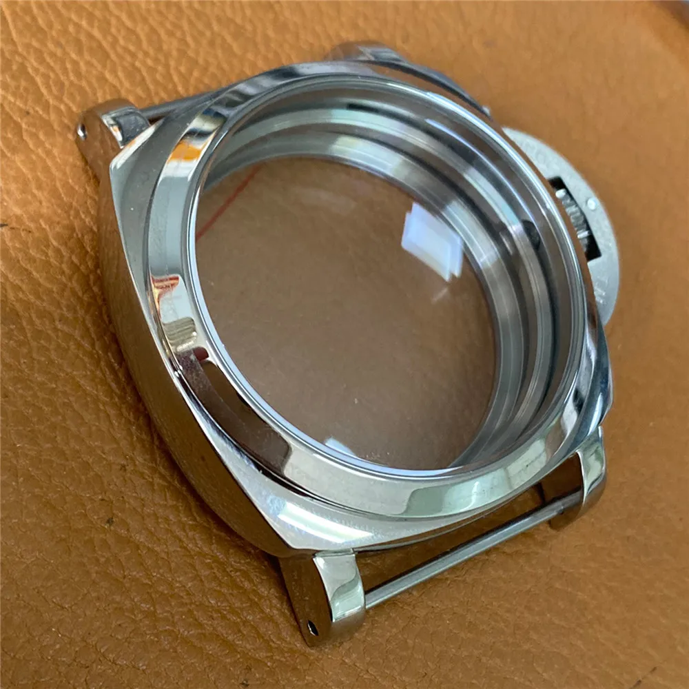 Replacement 47mm PAM Polished 316L Stainless Steel Watch Case for ETA 6497/6498 Watch Movement for 917/918 Movement Repair Parts