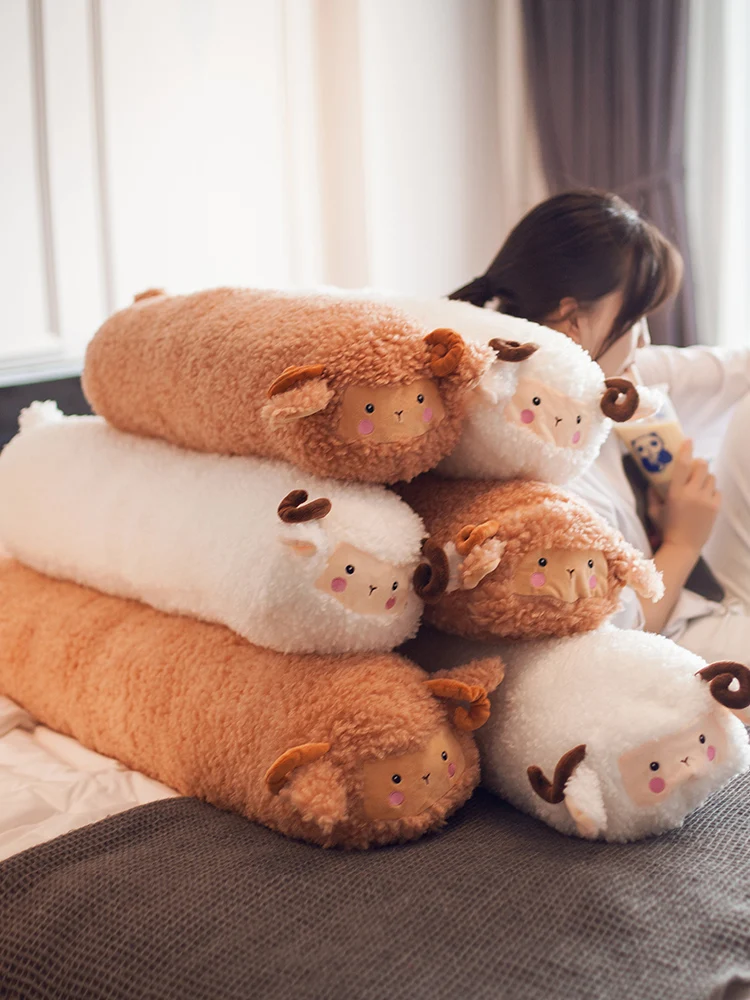 Hug Long Pillow Cushion Alpaca Stuffed Animal Sheep Plushies Sleeping Pillow Birthday Gifts For Girl Kids Washable Brown 47in