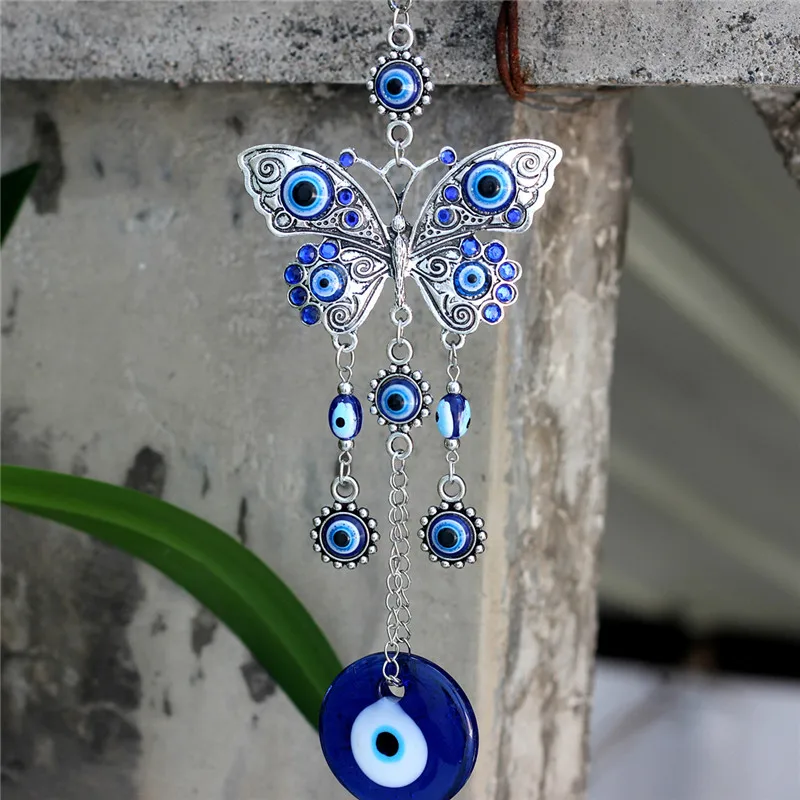 Turkish Blue Eye Indoor Pendant, Ethnic Butterfly, Demon Eyes, Car Wall Hanging Decorations, Home, Garden, Room, 1Pc