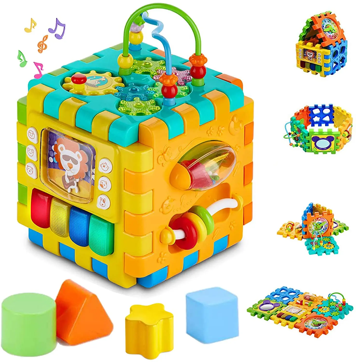 Yooap Baby Toys 6 in 1 Activity Play Cube Six-Sided Box Montessori Shape Match Infant Development Educational Toy For Kids