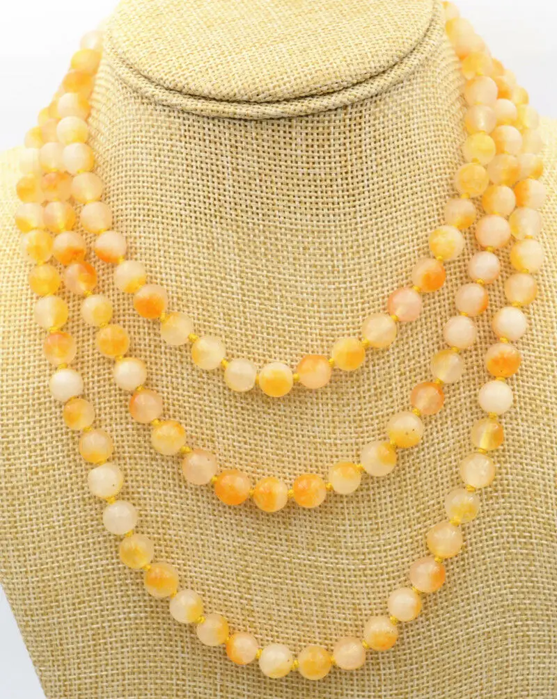 New Fashion natural Brazil yellow jade necklace Jewelry 50 