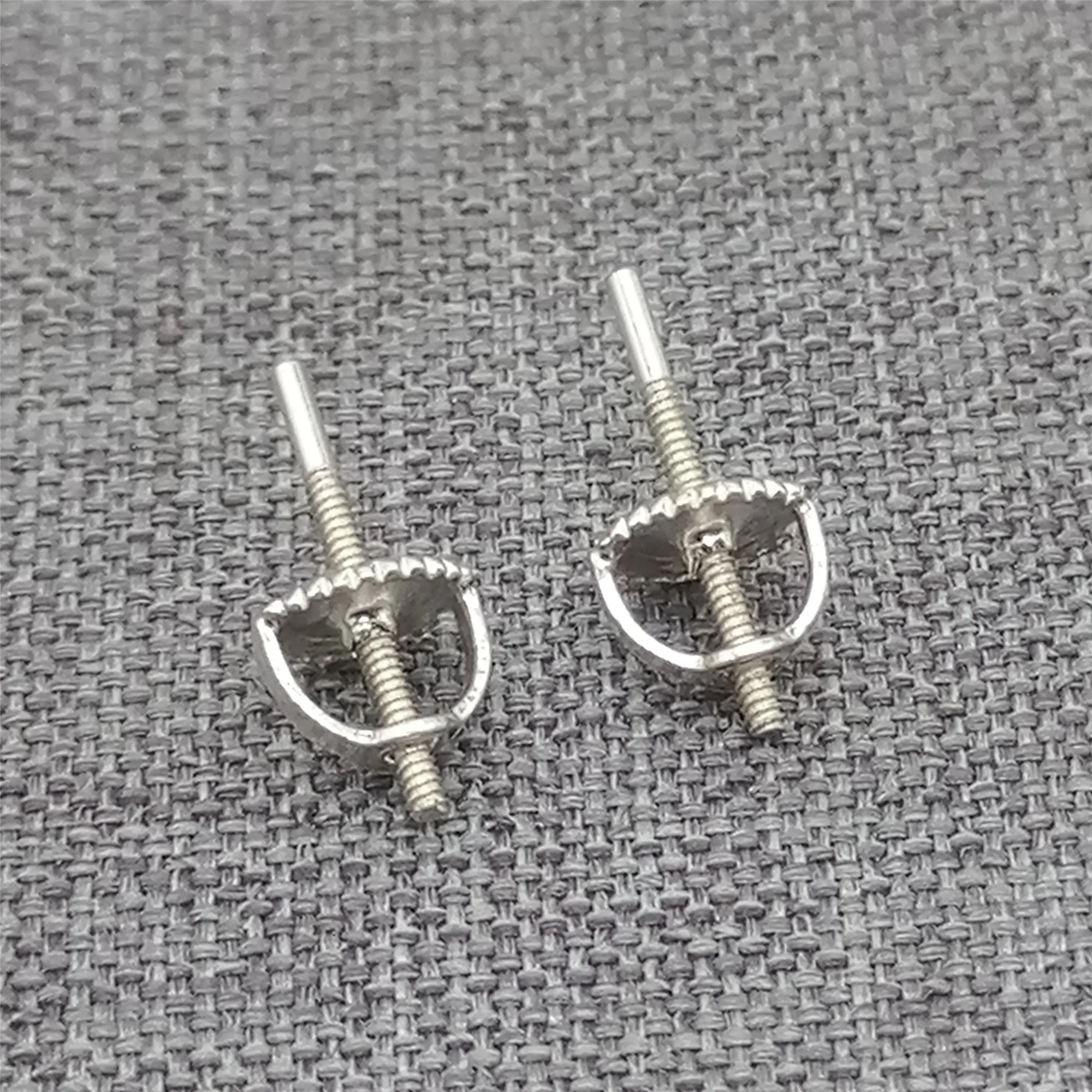 5prs of 925 Sterling Silver Threaded Post Screw Type Earnuts Earring Components 4mm 5mm 6mm