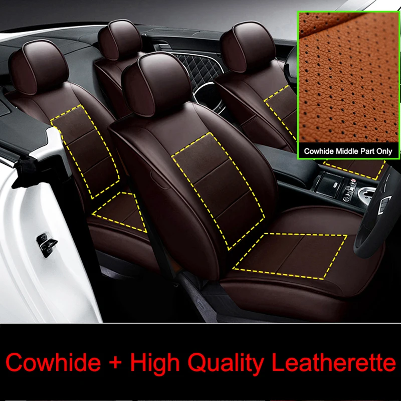 CARTAILOR Car Seat Cover Accessories for Subaru Legacy Automobiles Seat Covers Cowhide Leather Cover Seats Supports Protector