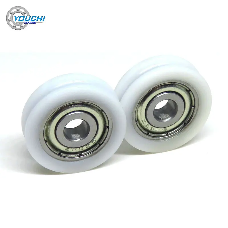 10pcs 5x21x6 mm White U Groove Plastic Coated Rollers With 625Z Bearing BSU62521-6 POM Wire Wheel