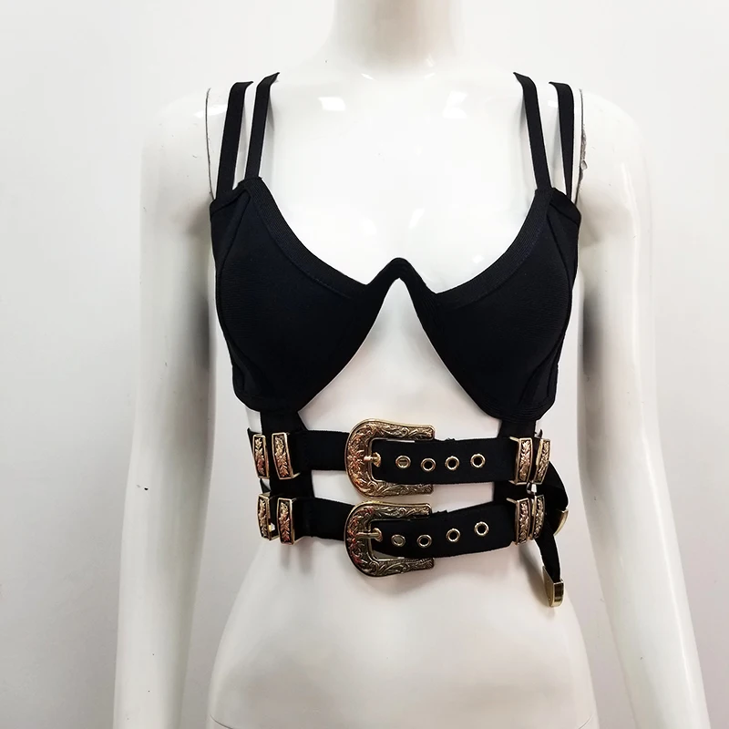 2020 New Arrival High Quality Spaghetti Straps Hollow Out Bandage Crop Top Sexy Vintage Vestios