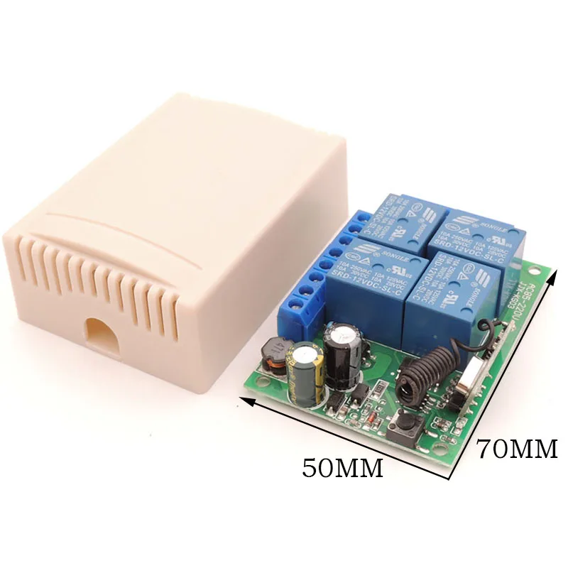 433Mhz AC 220V 110V 4CH przełącznik zdalnego sterowania, AC 85V ~ 220V 4 kanały moduł przekaźnika odbiorczego do drzwi