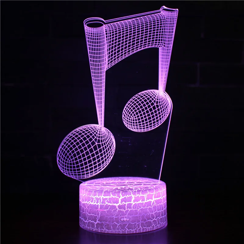 Novelty LED Lamp Creative 3D Musical Note Home Bedroom Decor Bedside Acrylic Table Lamp Touch Remote Control Night Light Gift