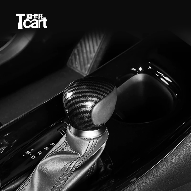 New Car Accessories Wrapping Carbon Fiber ABS Gear Shifter Cover Protector Trims Decor For Toyota CHR 2018 2019 2020 2021