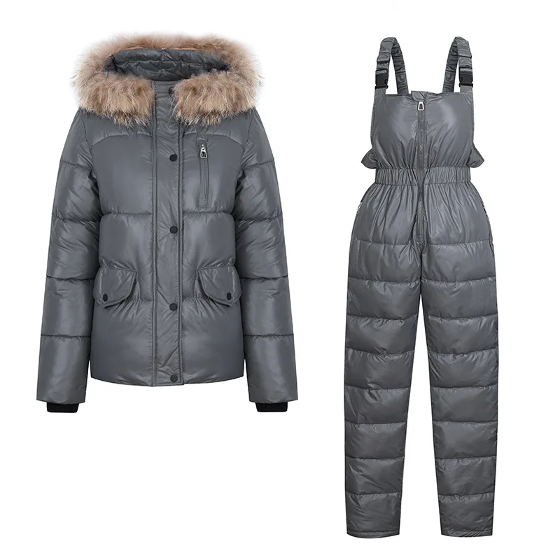 

Fashion Two Piece Outfits For Women Long Sleeve Hooded Coat And Cotton Pants New Winter Parka Ladies Solid Thick Casual Suit Set