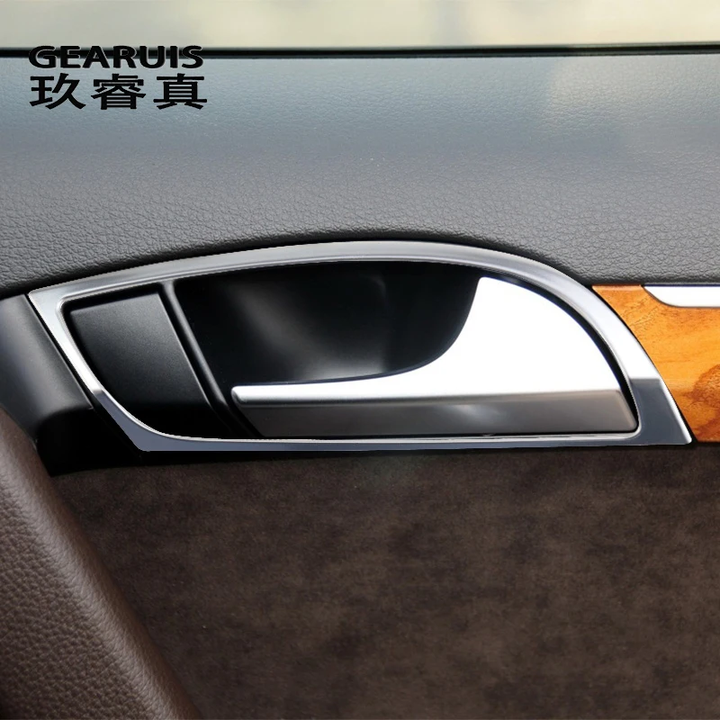 

Car Styling Interior Door Handle Covers Trim Doorknob Decorative Frame Stickers For Audi Q7 4l Stainless Steel Auto Accessories