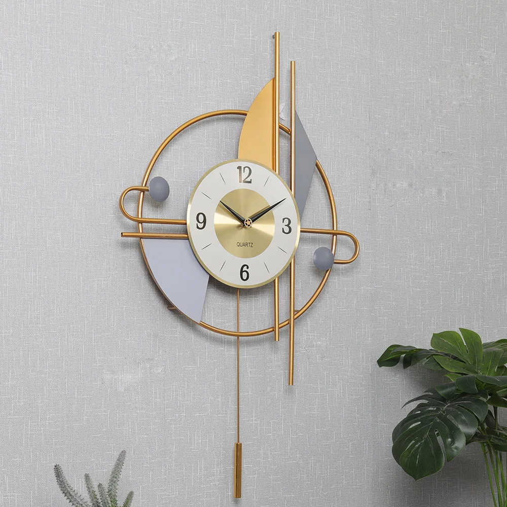 

Wall Watch Living Room Bedroom Home Creative Clock Mute Art Decoration reloj de pared Nordic Light Luxury Swing Wall Clock