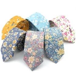 New Style Floral Brisk Soft Texture Tie 100% Cotton For Men&Women Casual Dress Handmade Adult Wedding Tuxedo Tie Accessory Gift