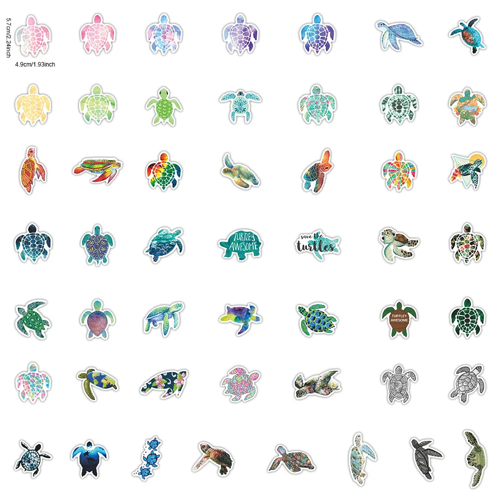 10/30/50Pcs Marine Protection Sea Turtle Stickers Waterproof Decal Laptop Motorcycle Luggage Snowboard Fridge  Car Sticker