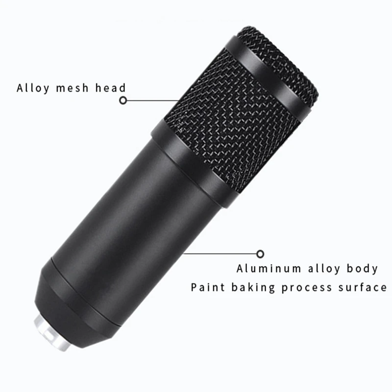 Professional Condenser Vocal Recording Karaoke 3.5mm Studio Microphone Set For Radio Braodcasting Optional Mic Stand