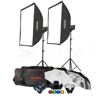 2pcs Godox MS200 200Ws / MS300 300Ws Studio Flash Light Kit + X2T 2.4G Wireless Transmitter Compact Photo Strobe Stand Softbox