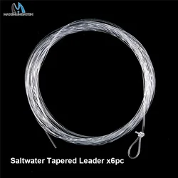 Maximumcatch 6pc 10-30LB 10FT Saltwater Tapered Leader Fly Fishing Leader Line with Loops Clear Color Fishing Cord
