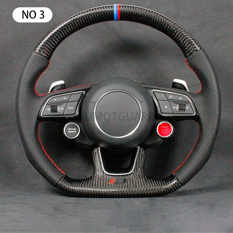 Perforated Leather Carbon Fiber Steering Wheel Fully Alcantara for Audi RS3 RS4 RS5 A3 A4 A5 S3 S4 S5 2017-2021