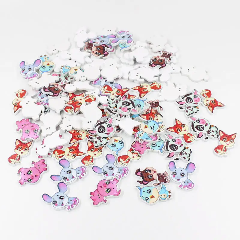 50pcs Cute owl Wooden Buttons Puppy Shape Buttons for Kids,Sewing Accessories,Garment Buttons or Home decoration