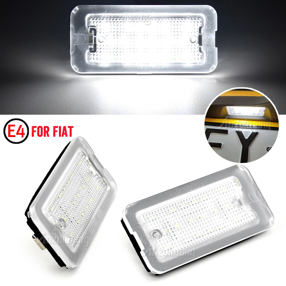 2x LED Number License Plate Lights For Fiat 500/Abarth 500 2007 2008 2009 2010 2011 2012 2013 2014 2015 2016 2017 2018 2019 2020