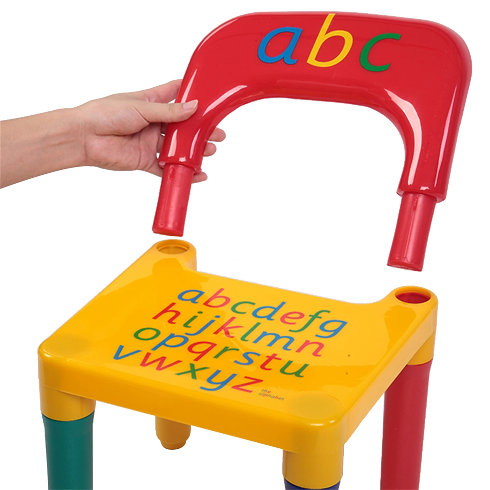 Set sedia da tavolo per bambini lettera giallo e rosso