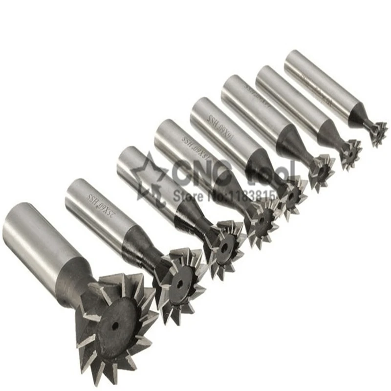 1PCS 45/55/60 Gradi HSS Fresa A Coda di Rondine di Fresatura 10mm 12mm 14 millimetri 16 millimetri 18 millimetri 20 millimetri 25 millimetri 30