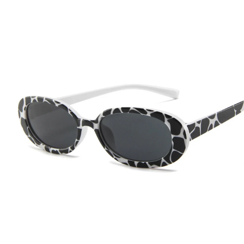 Vintage Oval Sunglasses Woman Retro Brand Designer Small Frame Female Sun Glasses Black Shades Fashion Leopard Oculos De Sol
