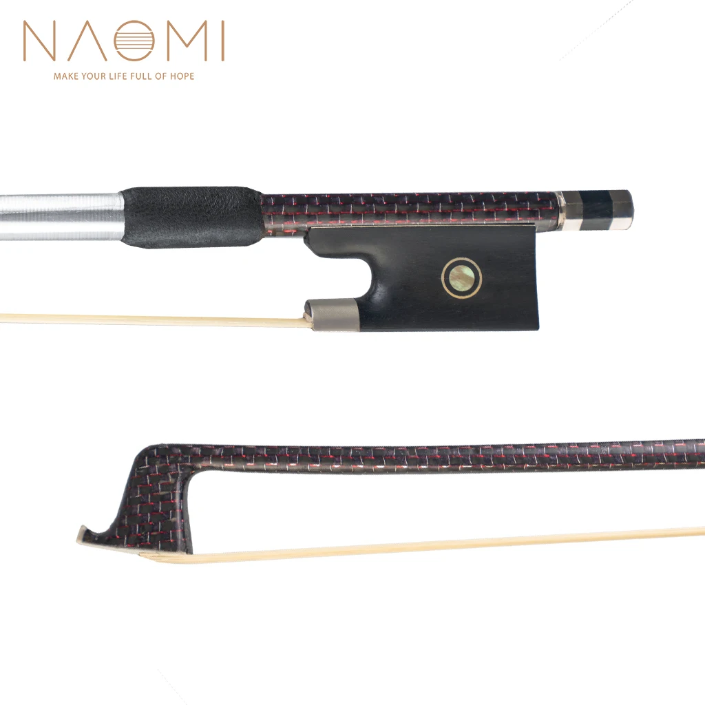 

NAOMI Master Level Braided Carbon Fiber Violin Bow 4/4 White Horsehair Sheep Skin Grip Ebony Frog W/Parisian Eye Inlay