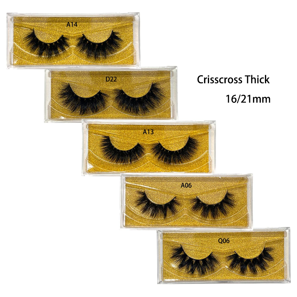 5D Mink Eyelash Handmade ทนทานสำหรับ10ครั้งธรรมชาติ Dramatic ขนตา Crisscross หนา20มม.D22