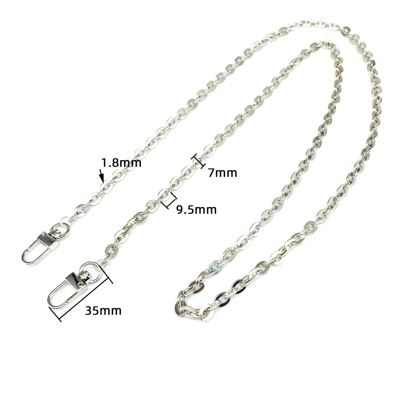 40cm/60cm/80cm/120cm Meatl Bag Chain Gold Silver Chain for Bags Metal Fashion Trimming Chain Bag Accessories Shoulder Bag Strap