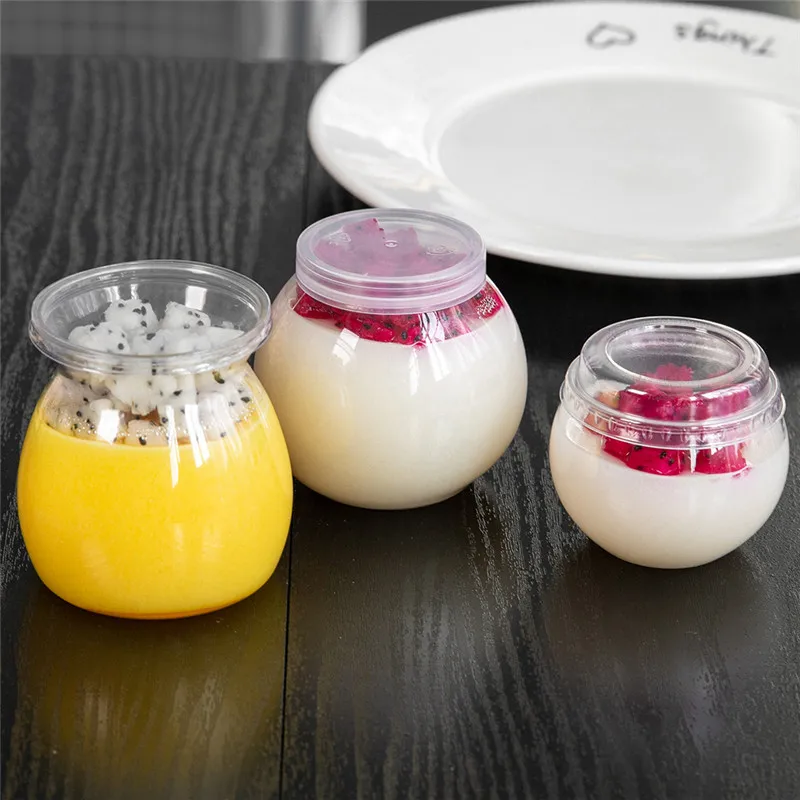 

50pcs Mini Honey Jar Planet Cup Round Transparent Jelly Cup Yogurt Cup Dessert Cups Pudding Bottle Mousse Cake Plastic Boxes