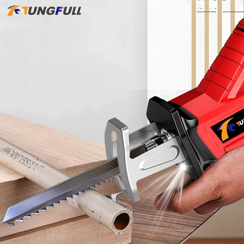 Miniature Cordless Reciprocating Saw Electric Saber Saw Blade Wood Metal Chain Saws Cut Power Tool Portable 36VF 4500mAh