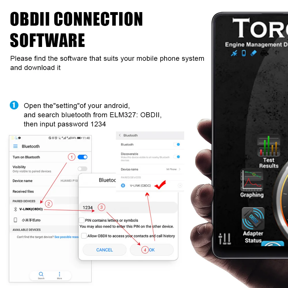 Per lettore di codici Android Scanner diagnostico automobilistico WIFI/Bluetooth Vgate Icar2 strumento diagnostico automatico ELM327 OBD2