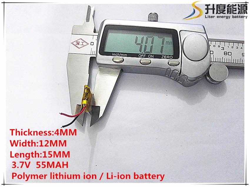 3.7 V, 55 mAH, [401215] PLIB; polimerowy akumulator litowo-jonowy/litowo-jonowy do GPS, mp3, mp4, mp5, dvd, bluetooth, zabawkowy model