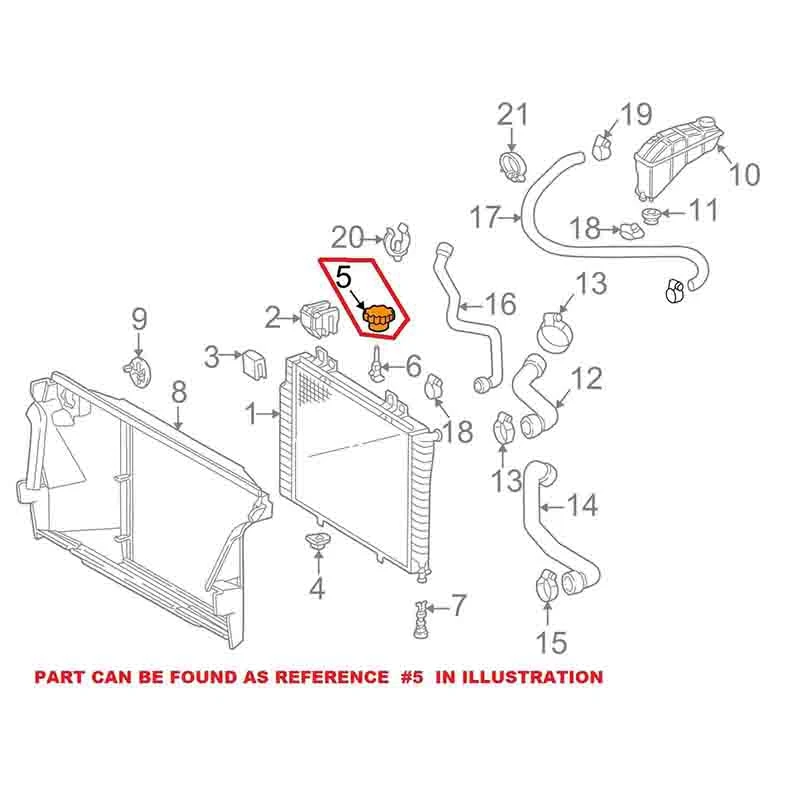 Radiator Coolant Expansion Tank Cap 2105010615 for Chrysler Mercedes-Benz