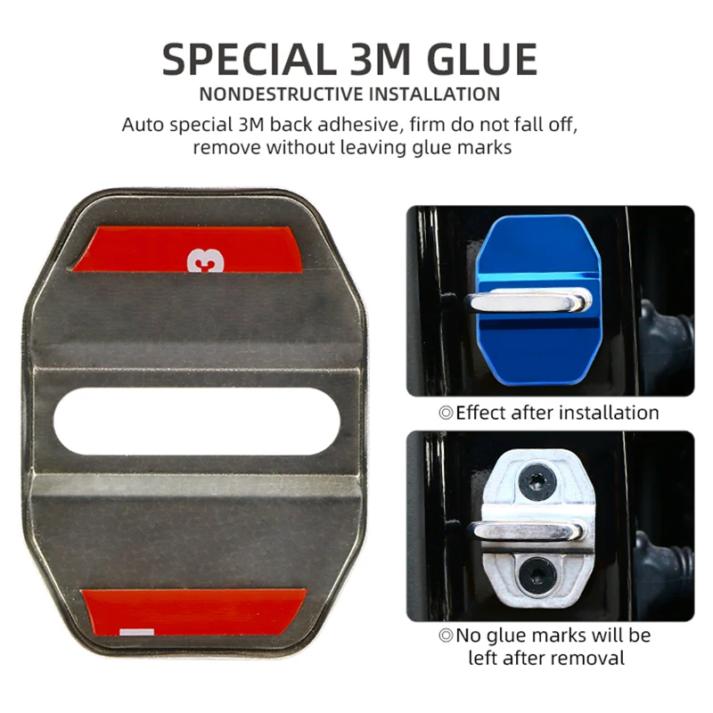 4 قطع غطاء قفل باب السيارة حماية مشبك غطاء الصدأ لسيارات BMW X1 X3 X4 X5 X6 E46 E90 E60 F10 E39 F30 E36 F20 E87 E70 E91 E30