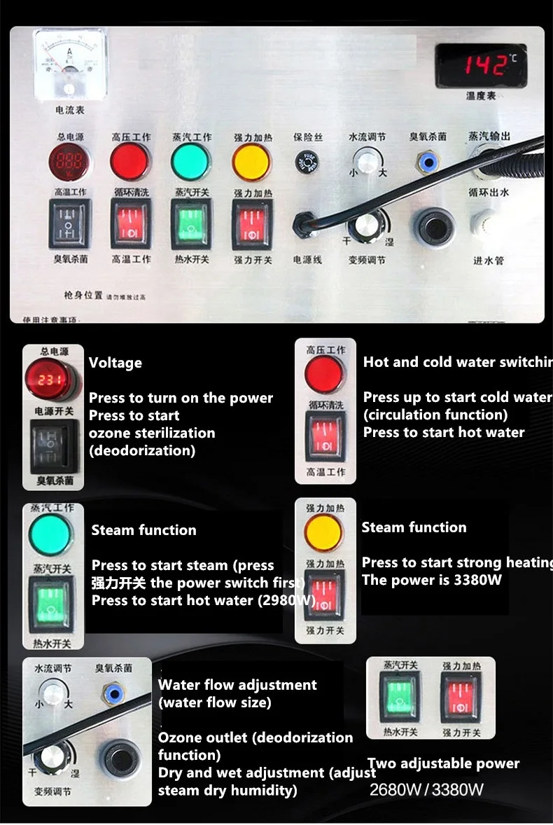 220V Điện Gia Đình Hấp Bụi Nhiều Hơi Nước Nhiệt Độ Và Áp Suất Cao Phạm Vi Hood Hơi Nước Eu/AU/Anh/Mỹ