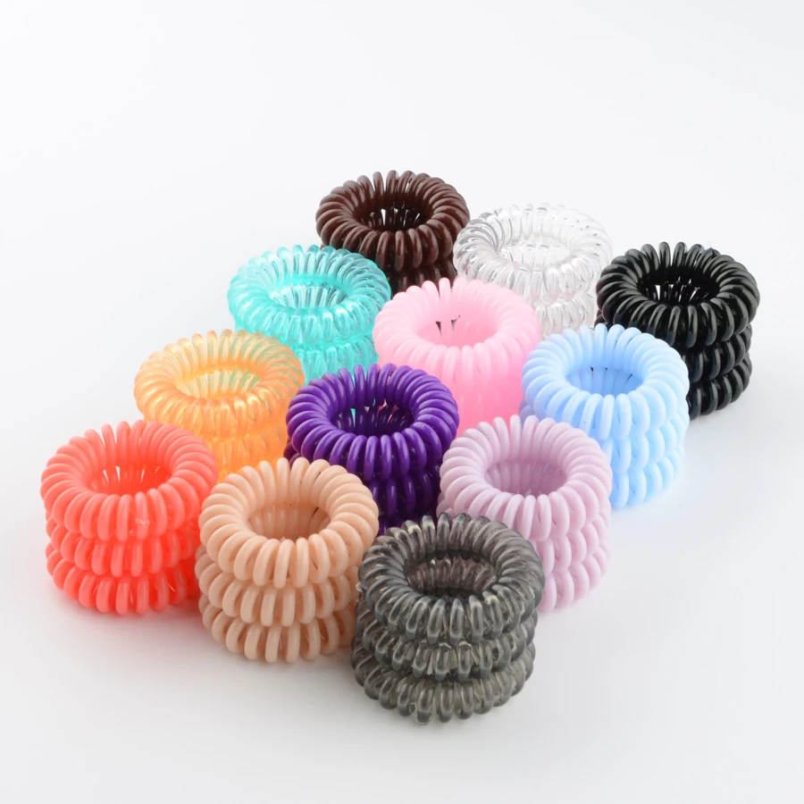 3.5cm Fashion Cute Candy Color telephone line hair gum styling tools High quality headwear Elastic hair bands