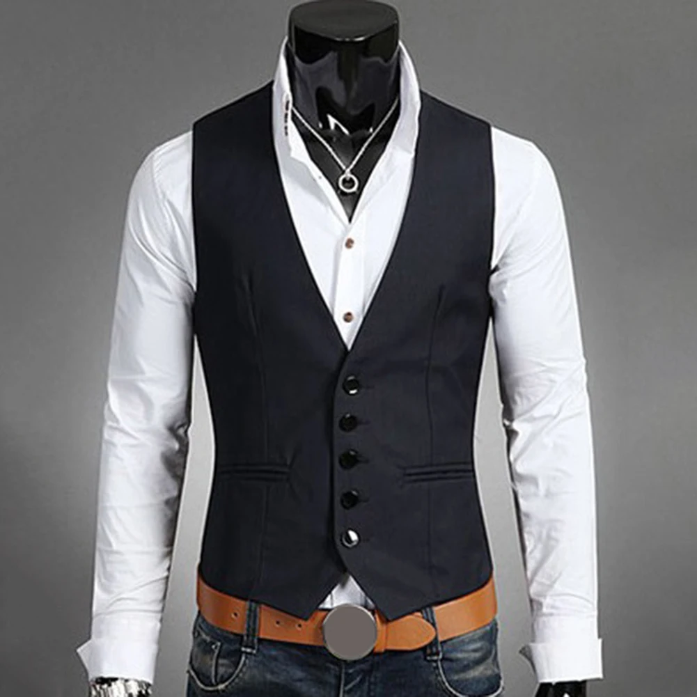 Men Vest Men Sleeveless Vest Casual Business Blazer Elegant wedding groomsmen costume Male Gift