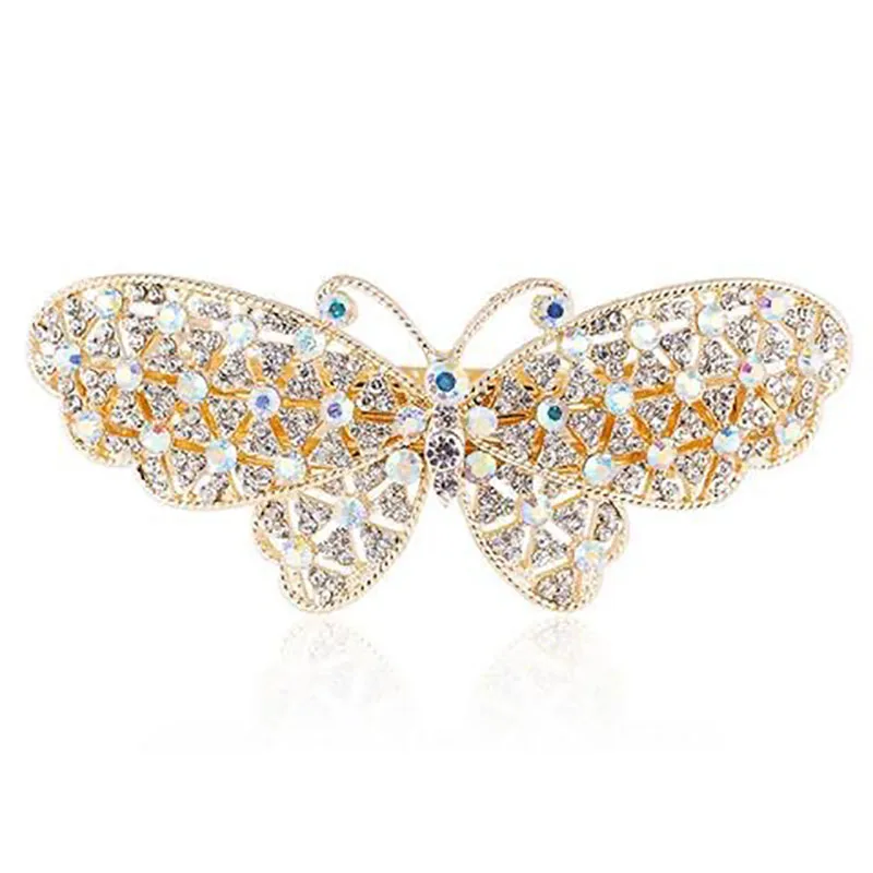 Glänzende Strass Haarnadel Elegante Bowknot Schmetterling Barrettes Frau Pferdeschwanz Frühling Clip Urlaub Partei Geschenk Haar Zubehör