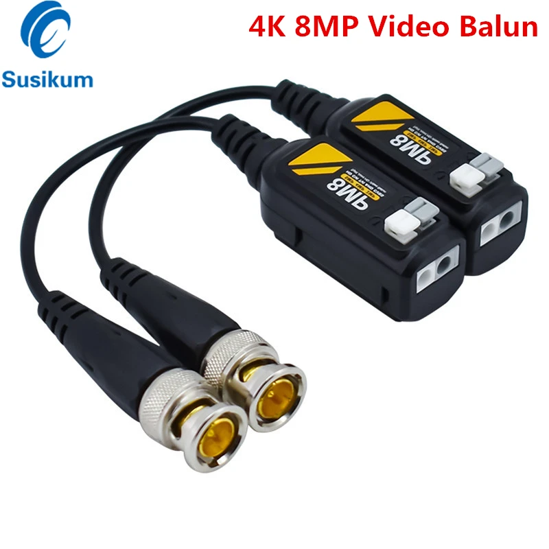 8MP BNC Video Balun Connector Transmission CCTV Twisted Pair Transmitter Cctv Cable Support HD 8MP AHD/CVI/TVI Camera