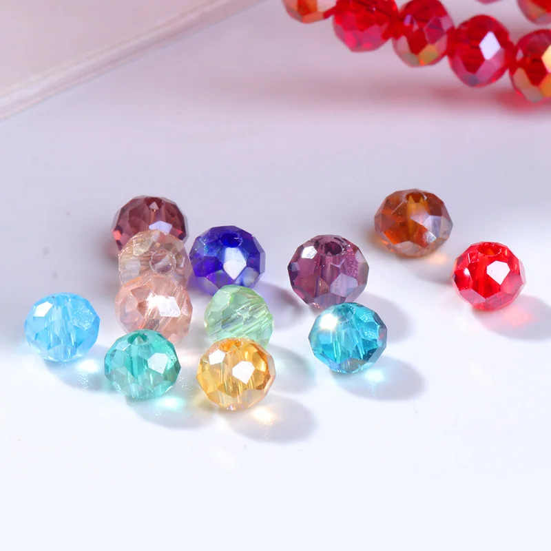 4/6/8MM 2/5String Crystal AB Beads Faceted Spacer Beads Sewing Rondel Gemstone Clothing Earring Bracelet Necklace Accessories