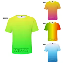 Neon T-Shirt Men/Women Summer green T shirt Boy/Girl Solid Colour Tops Rainbow Streetwear Tee Colourful 3D Printed Kids shirt