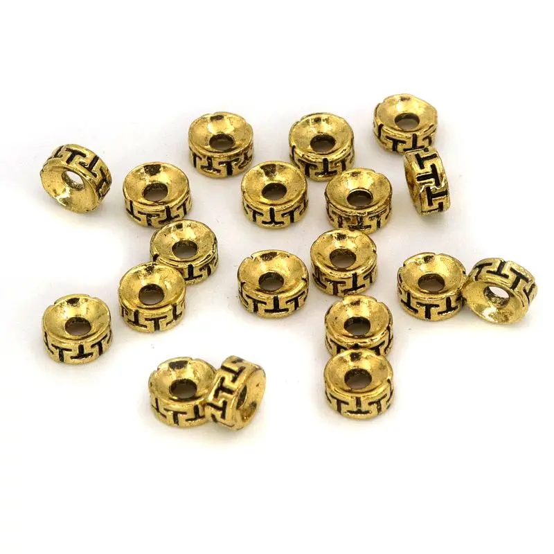 Antique Gold Color Wheel Metal Spacer Loose Beads For Jewelry Making Diy Bracelet Necklace Earring Accessories Wholesale