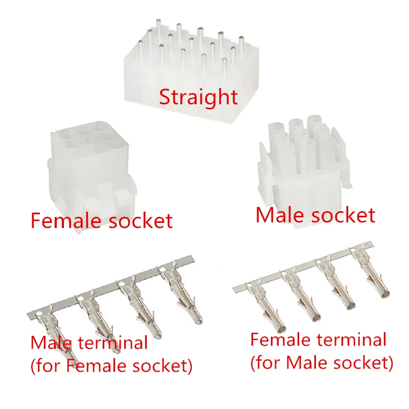 63080 6.3mm(6.35mm) Connector Socket Pin Header JST Straight Housing Terminal  2/3/4/5/6/9/12/15P Pin 42021 42022 5*3 4*3 3*3