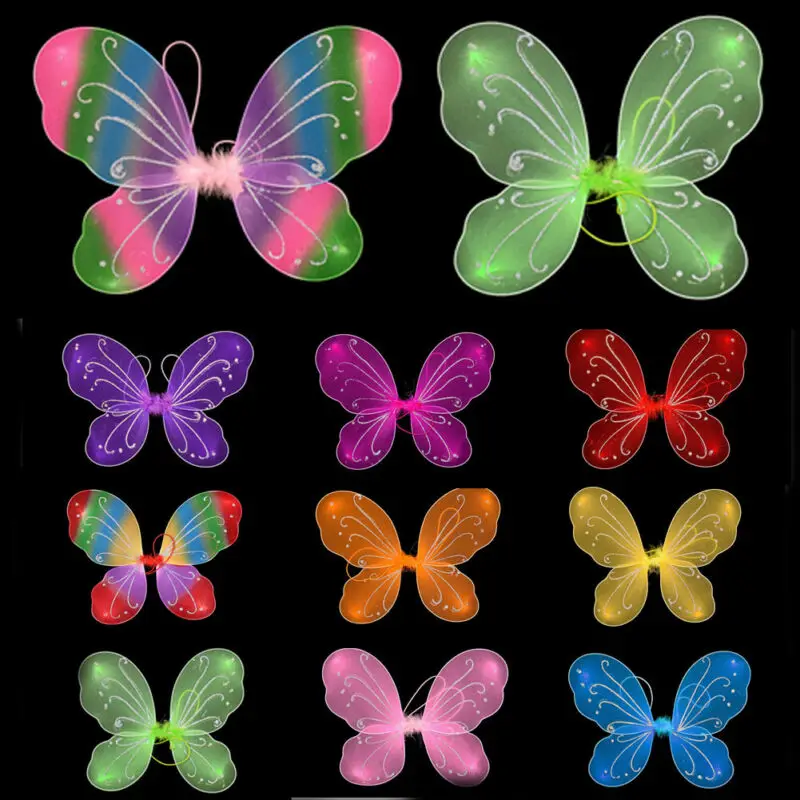 42cm Hot Princess Kids Girl Fairy Butterfly Wings Fancy Dress Party Costume Girls Fancy Dress Dressing Up Ladies Party Prop